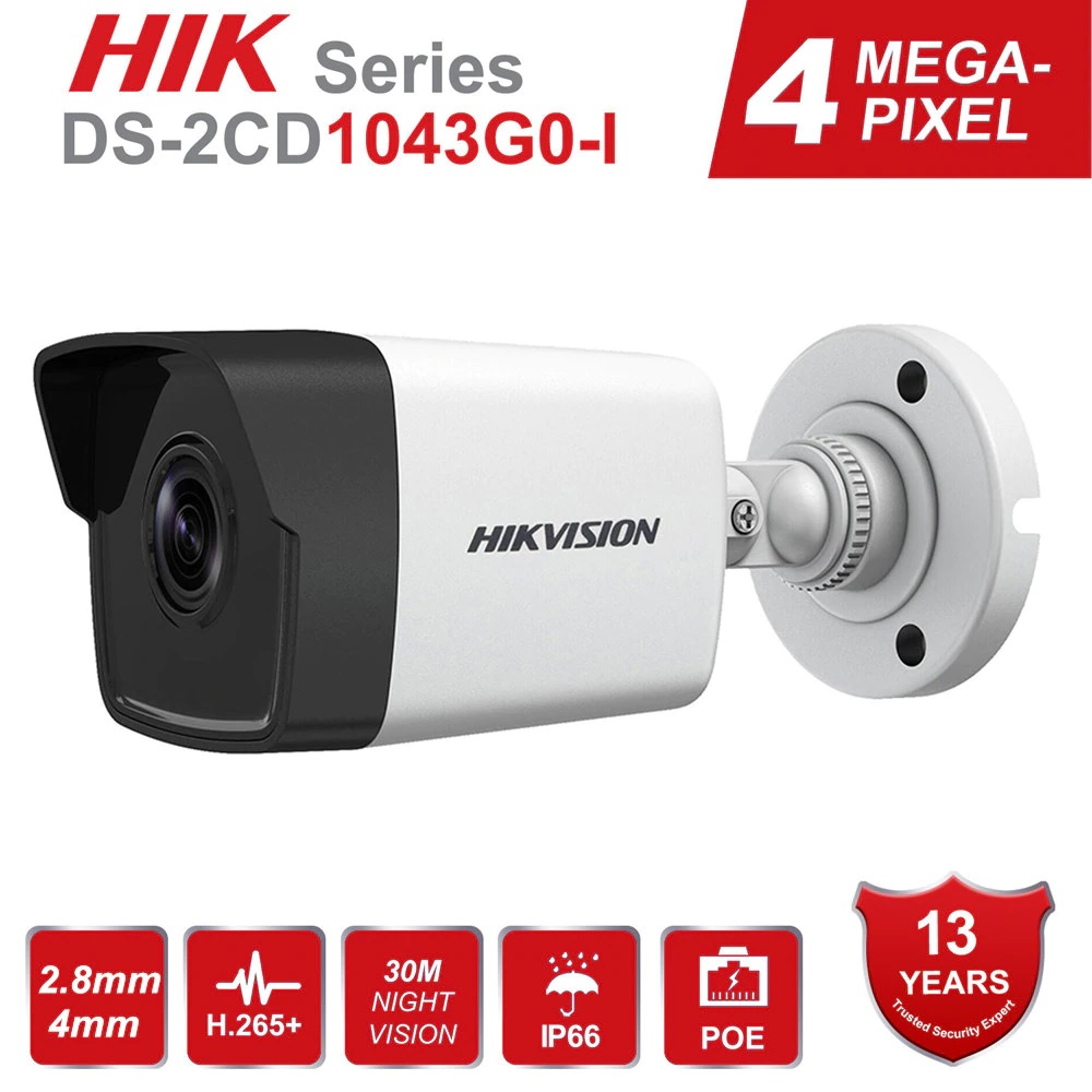 Κάμερα Παρακολούθησης HIKVISION 4Mp DS-2CD1043G0-I POE Bullet